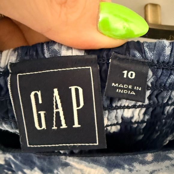 GAP Blue and White Tie-Dye Maxi Dress with Tie Straps Size 10 - Picture 8 of 8